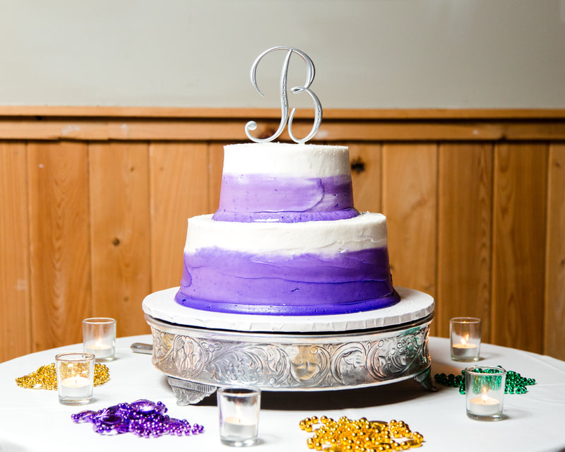 A Mardi Gras Wedding Cake
